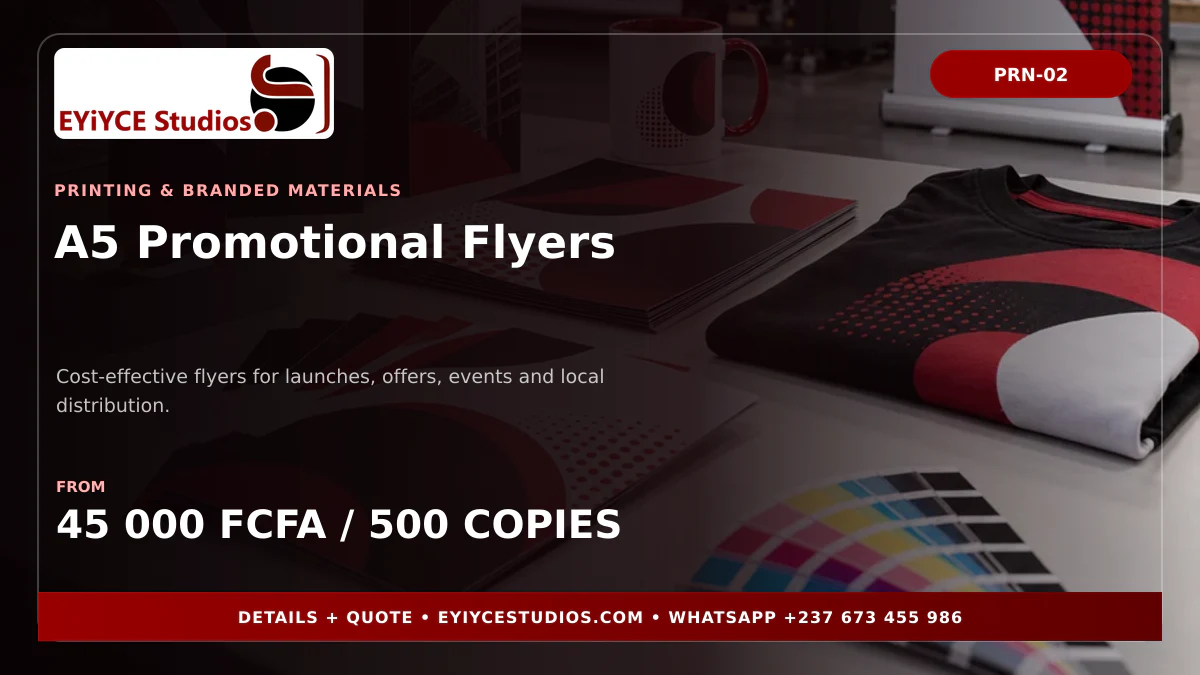 A5 Promotional Flyers pricing banner