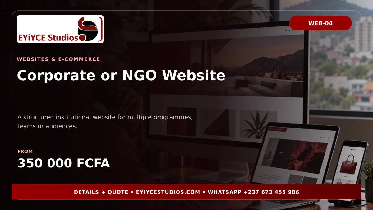 Corporate or NGO Website pricing banner