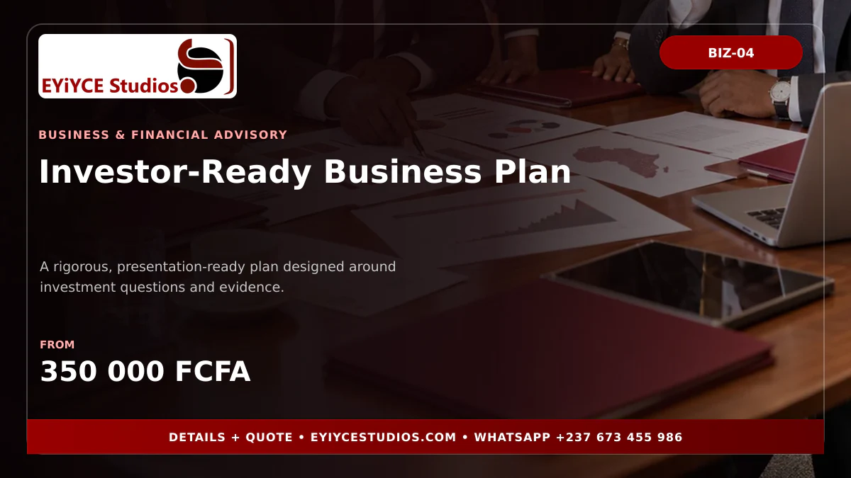 Investor-Ready Business Plan pricing banner