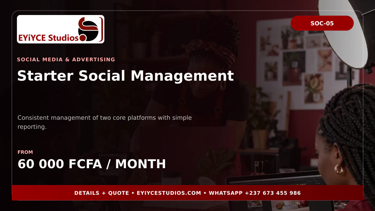 Starter Social Management pricing banner